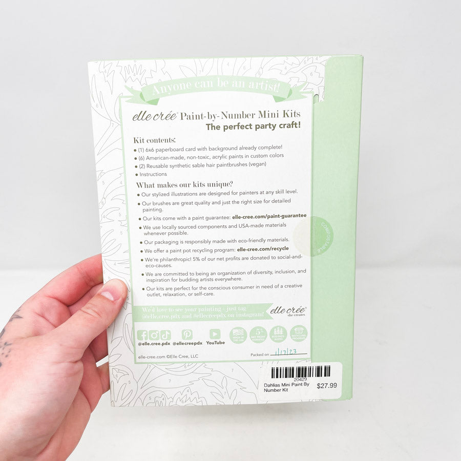 Paint-By-Number Mini Kit by Elle Cree - Dahlias