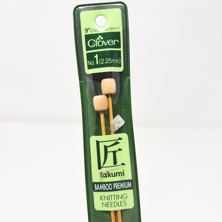#1 - 9" Clover Takumi Bamboo Knitting Needles