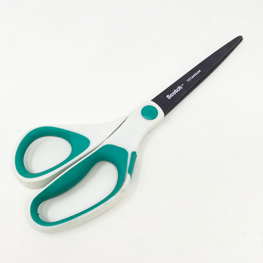 Teal and White Office Scissors