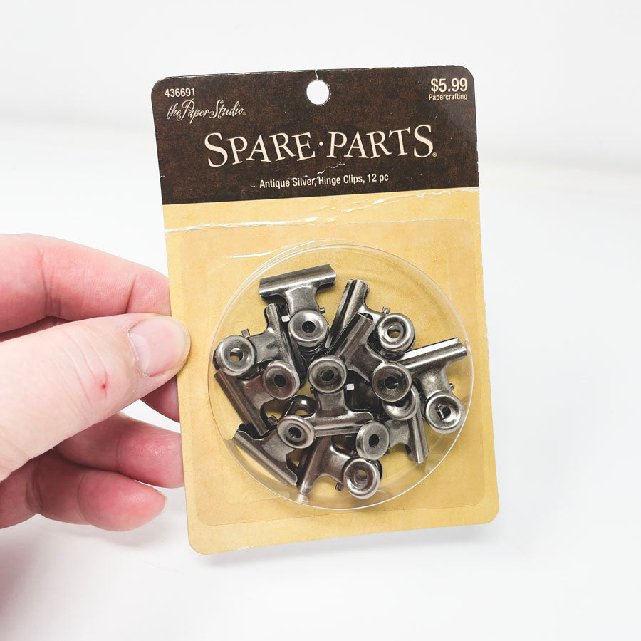 The Paper Studio Antique Silver Hinge Clips