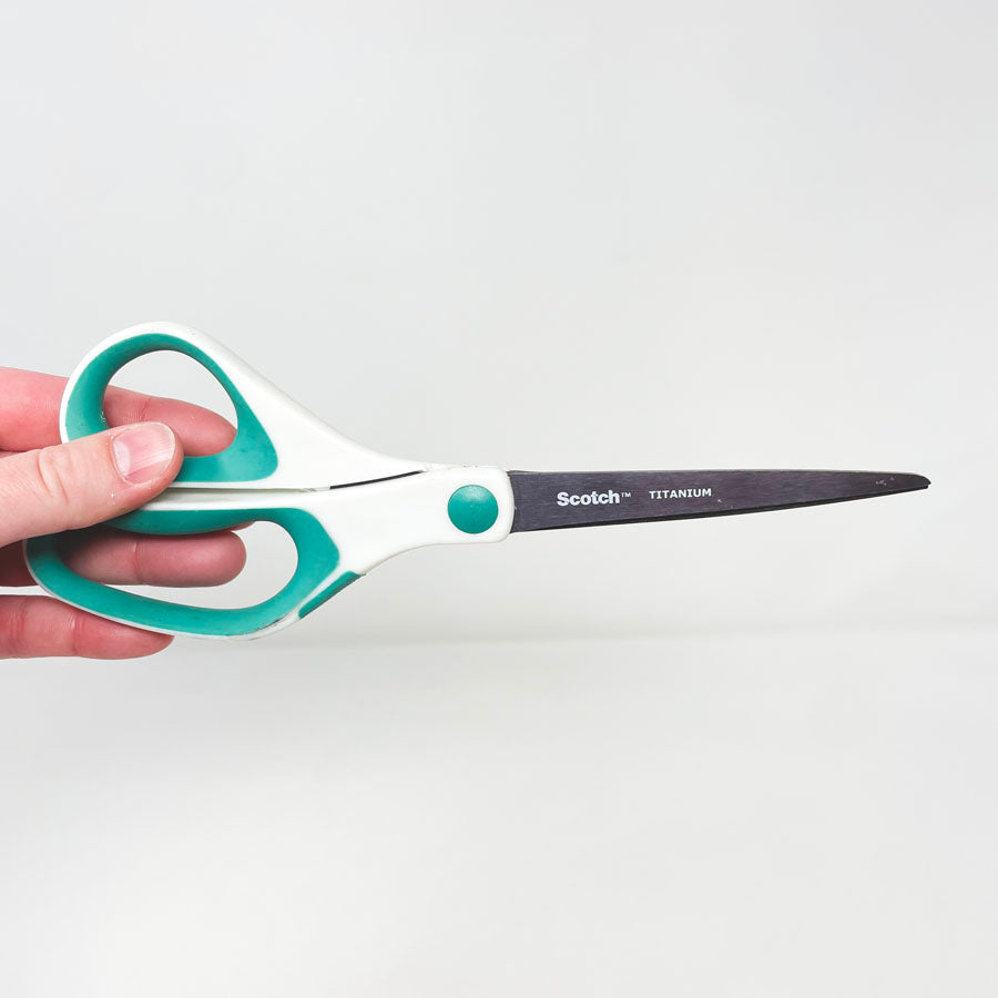 Teal and White Office Scissors