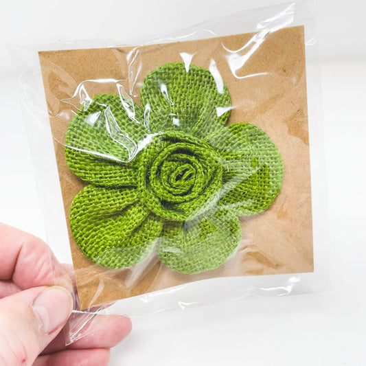 Michael's Eco Chic Green Burlap Flower Embellishment