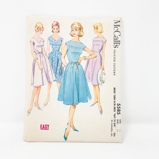 Vintage 1960s McCalls Dress Sewing Pattern - 5585 - Size 14