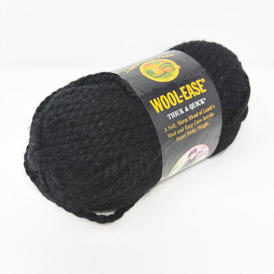 Lion Brand Wool Ease Acrylic Yarn - Black
