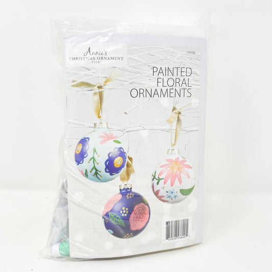 Annie's Christmas Ornament Club Painted Floral Ornaments