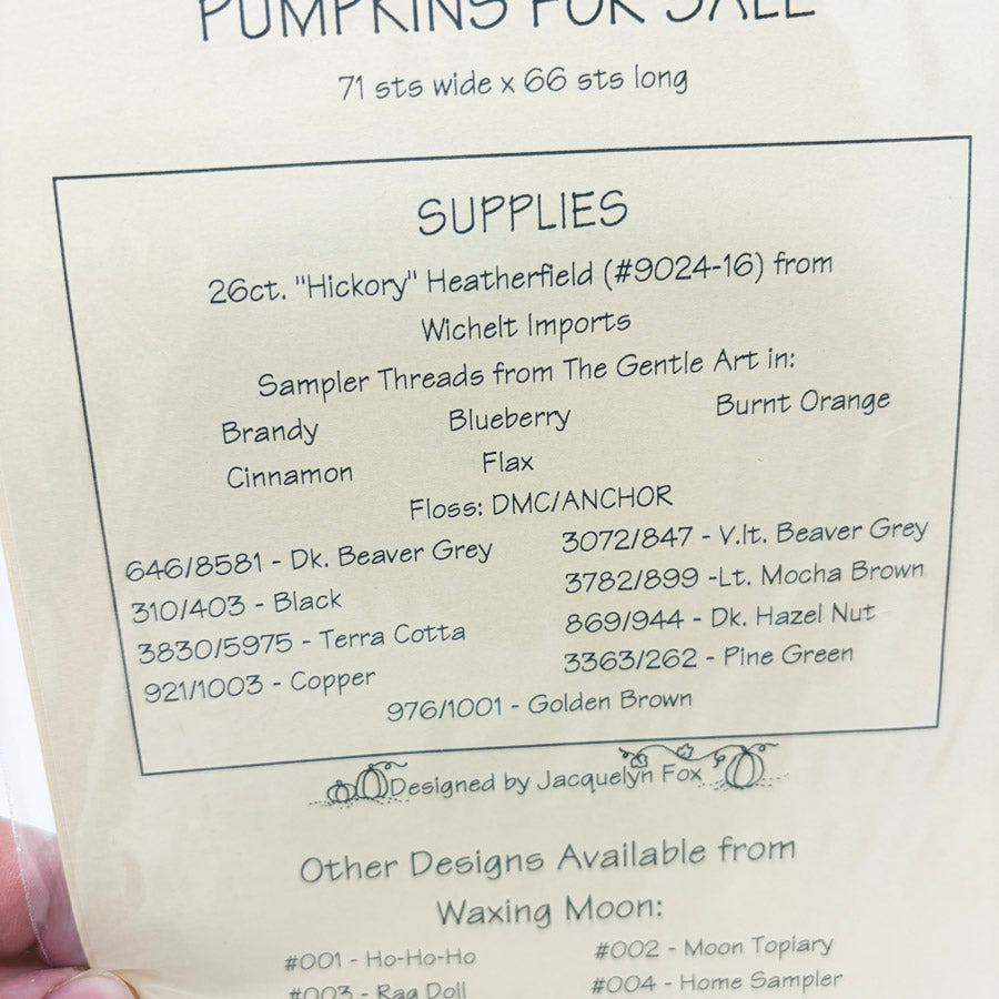 Pumpkins For Sale – Waxing Moon Designs Cross Stitch Pattern