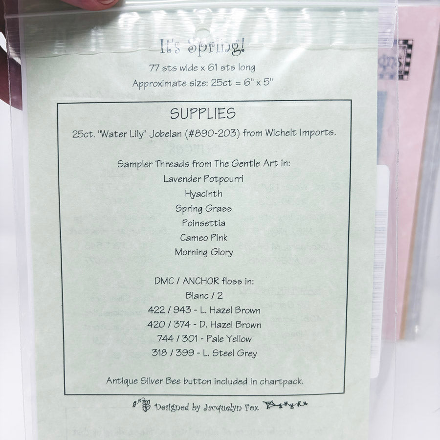 It's Spring – Waxing Moon Designs Cross Stitch Pattern with Charm