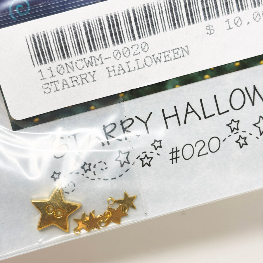 Starry Halloween – Waxing Moon Designs Cross Stitch Pattern with Buttons