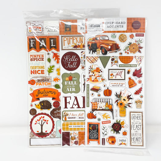 Bundle of Fall Chipboard Accents (3)