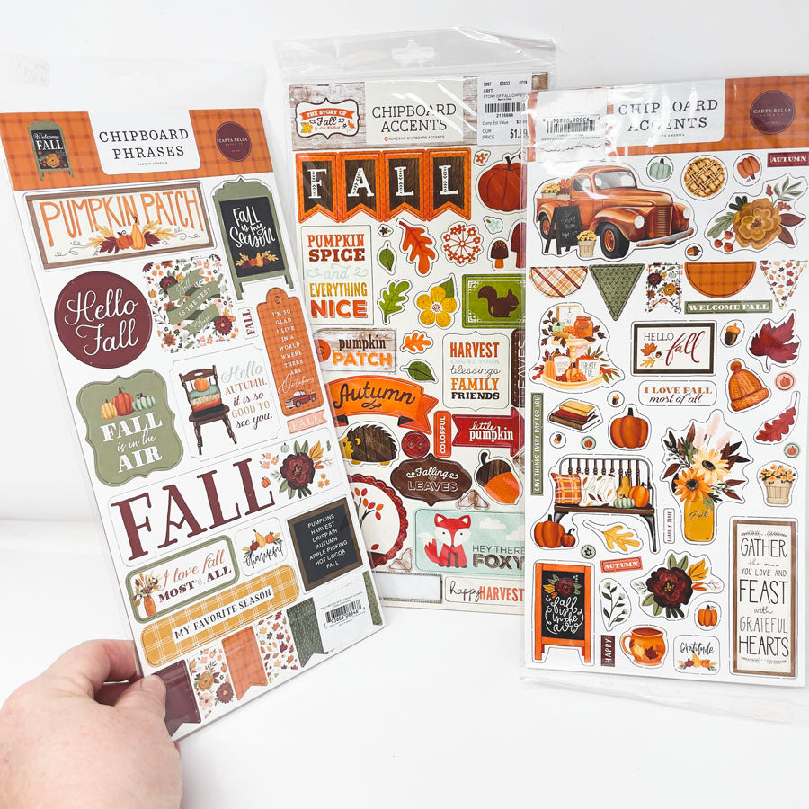 Bundle of Fall Chipboard Accents (3)