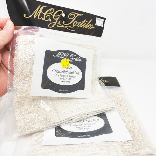 MCG Textiles 18 Count Bell Pull - Fringed and Seamed - 7" x 27"