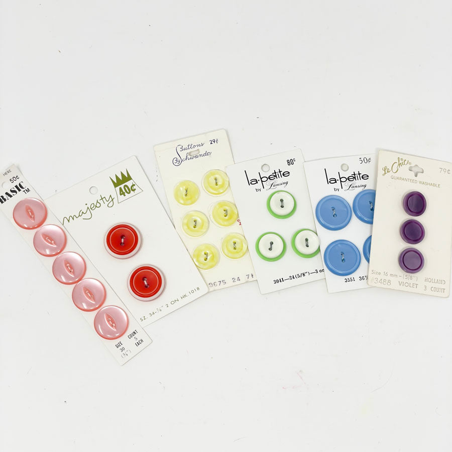 Rainbow Vintage Button Variety Pack
