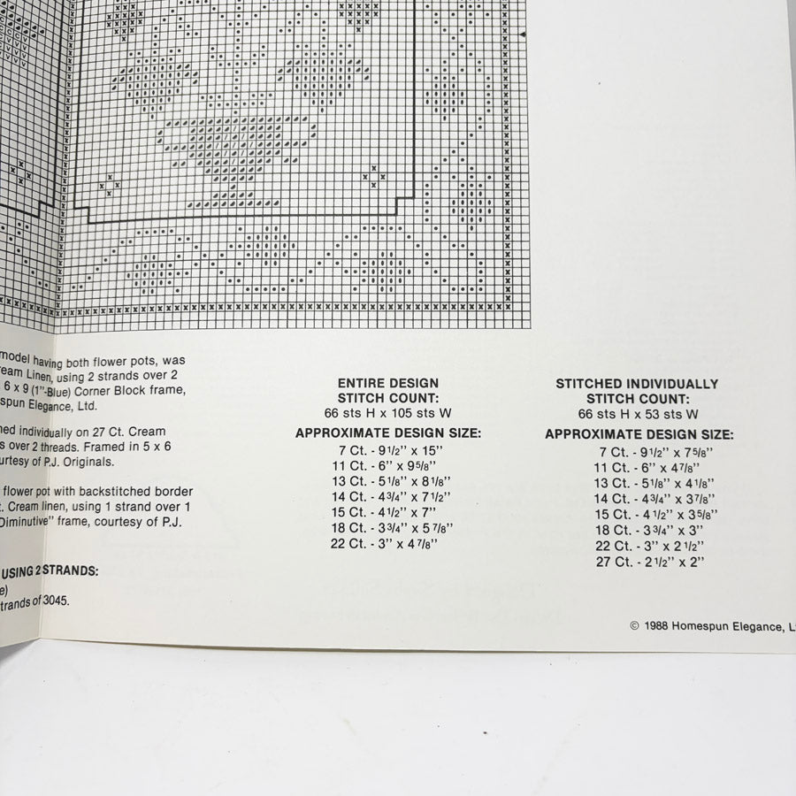 Colonial Flowers I – Homespun Elegance Cross Stitch Pattern Leaflet