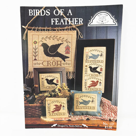 Birds of a Feather – Homespun Elegance Cross Stitch Pattern Leaflet