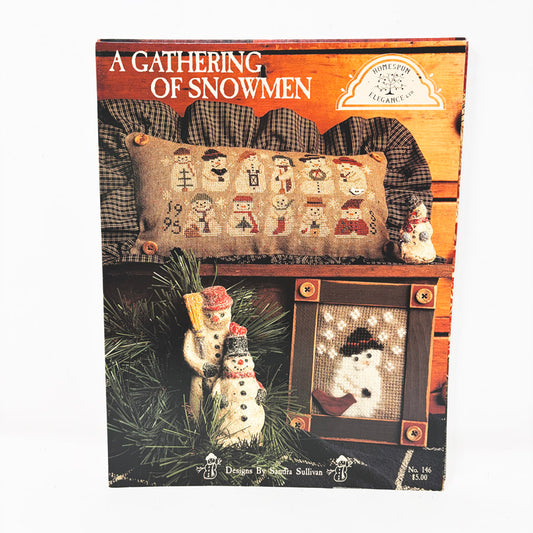 A Gathering of Snowmen – Homespun Elegance Cross Stitch Pattern Leaflet