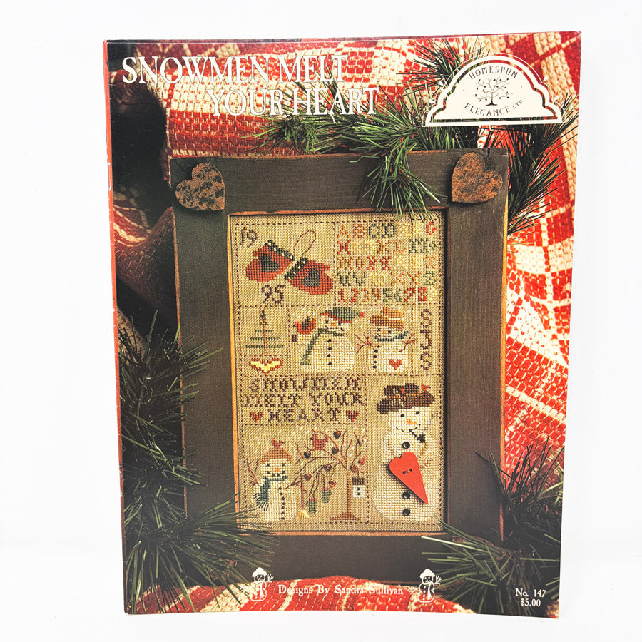 Snowmen Melt Your Heart – Homespun Elegance Cross Stitch Pattern Leaflet