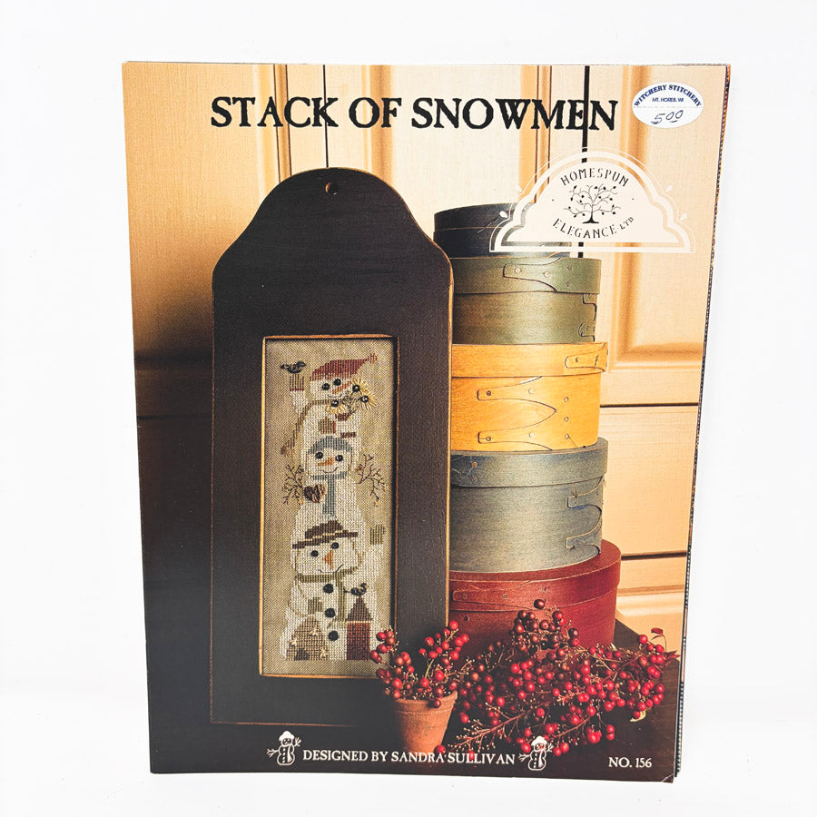 Stack of Snowmen – Homespun Elegance Cross Stitch Pattern Leaflet