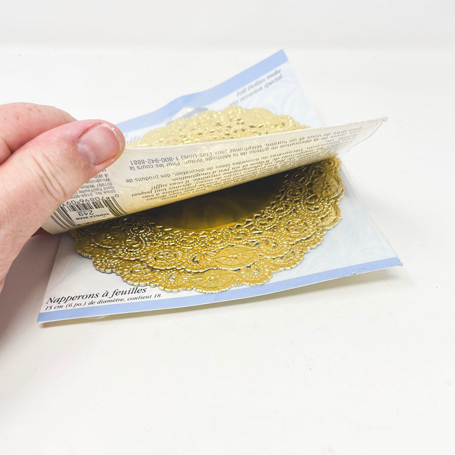 6" Gold Doilies - 2 packs
