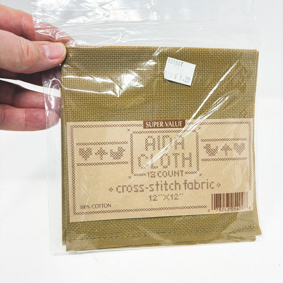 Super Value Brown 18 Count White Aida - 12" x 12"