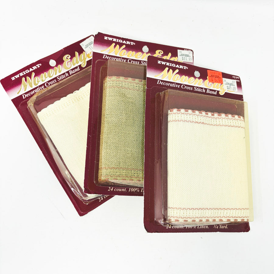 Zweigart 24 Count Woven Edge Cross Stitch Band - 3/4 Yard