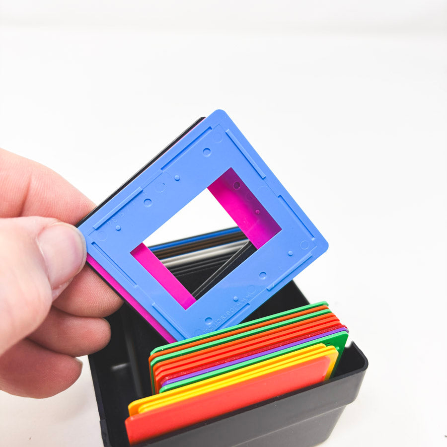 Small Box of Colorful Slide Frames