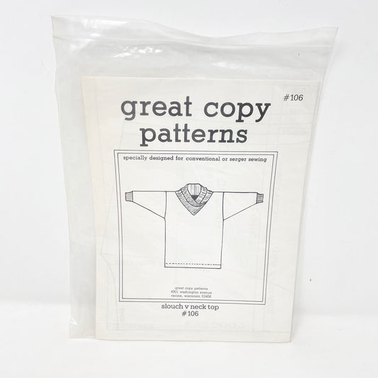 Slouch V-Neck Top Great Copy Patterns Sewing Pattern #106