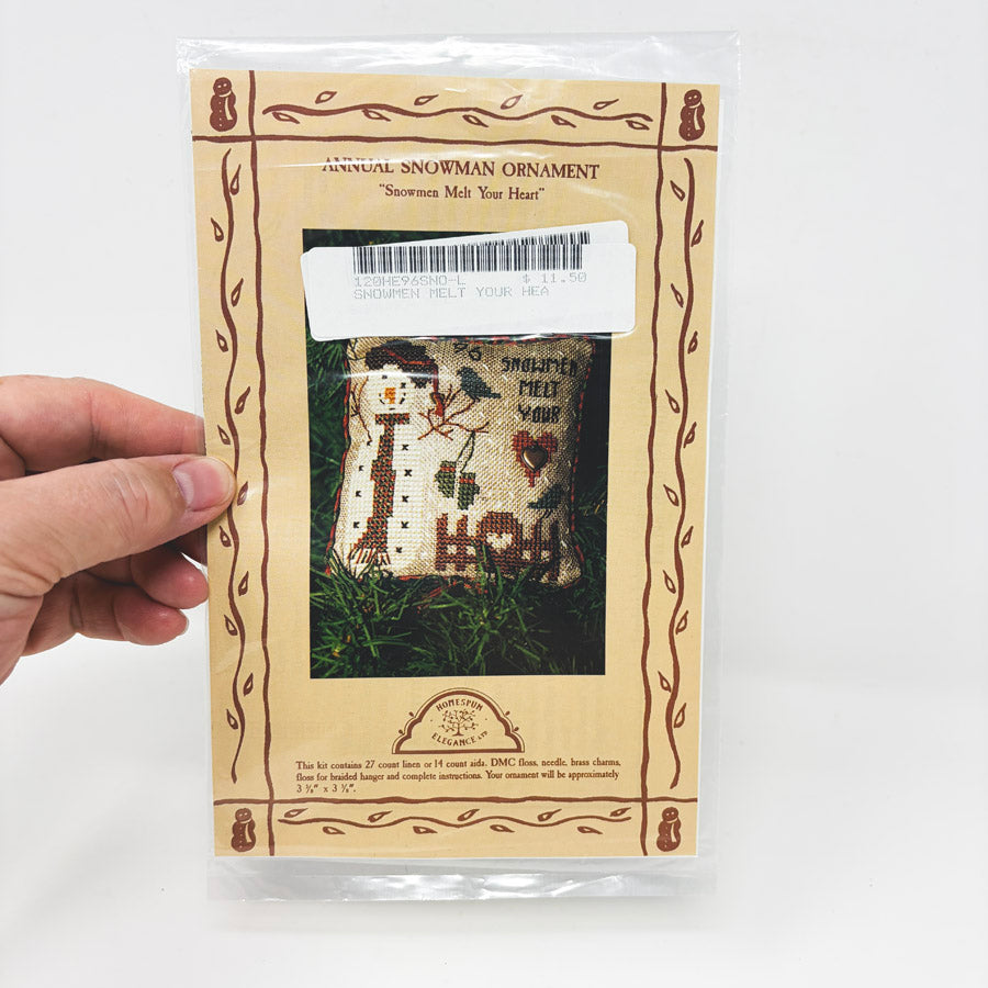 Annual Snowman Ornament – Snowmen Melt Your Heart – Homespun Elegance Cross Stitch Kit