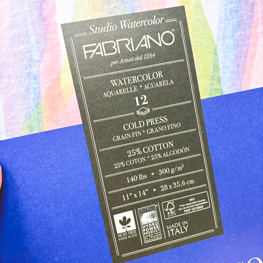 Fabriano Cold Press Studio Watercolor Pad - 11" x 14"