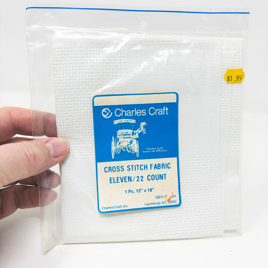 Charles Craft Eleven/22 Count White Aida - 12" x 18"