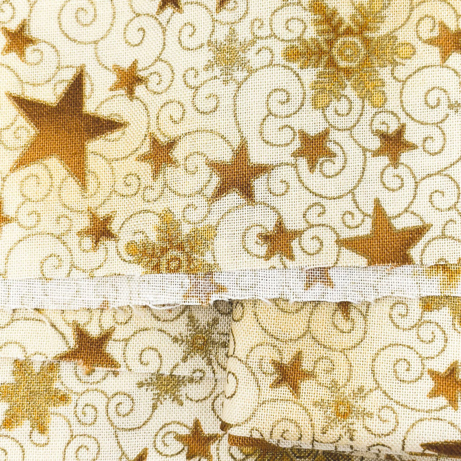 1 yd - Gold Swirl Stars - Winter Wonderland Fabric