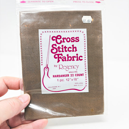 Regency 22 Count Brown Hardanger Cloth - 12" x 18