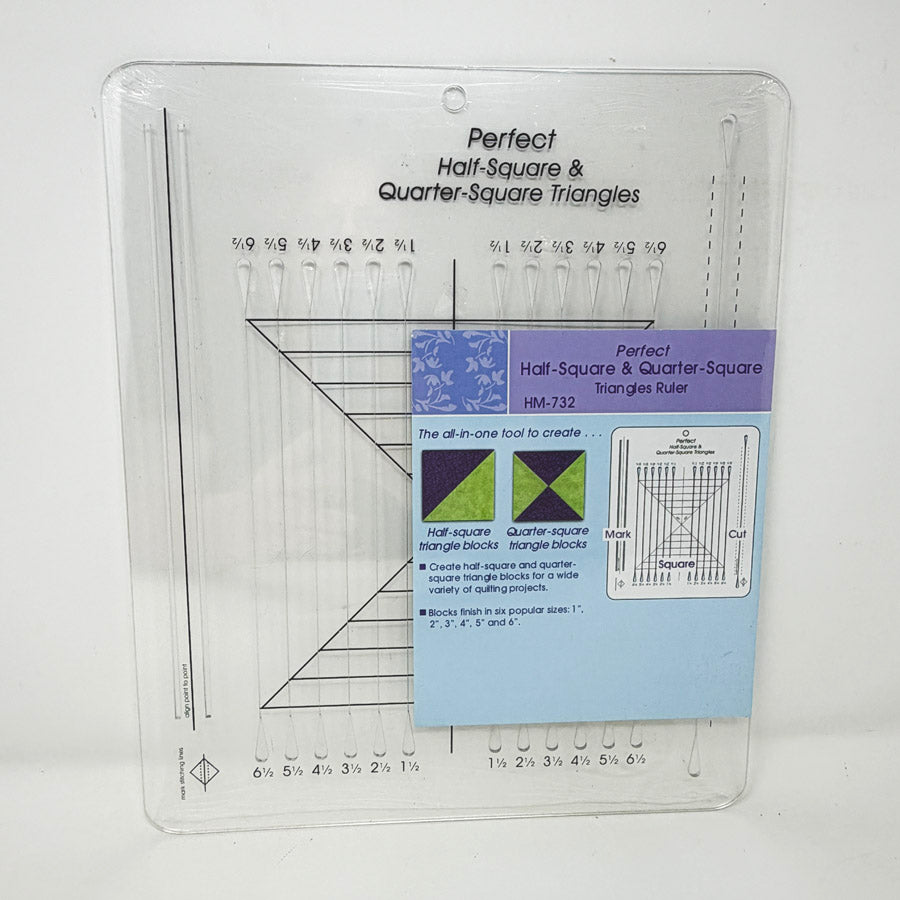 Perfect Half-Square & Quarter-Square Triangles Quilting Ruler