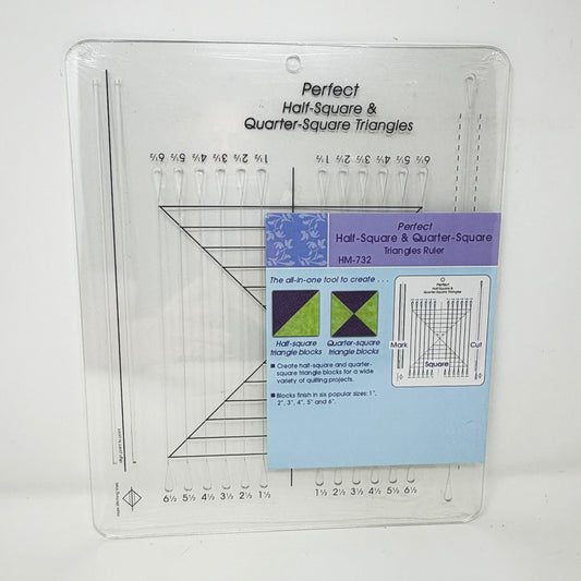 Perfect Half-Square & Quarter-Square Triangles Quilting Ruler
