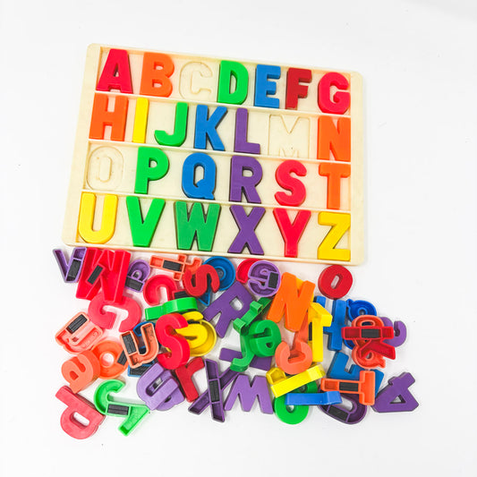 Vintage Fisher Price School House Alphabet Tray & Asst. Letters