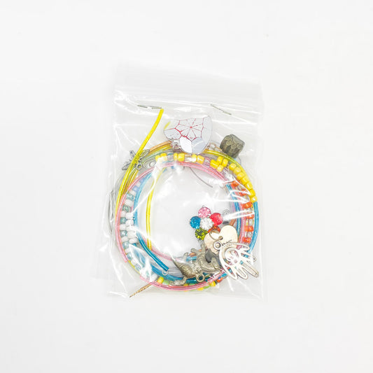 Beaded Bracelets, Charms, and Wire Bundle