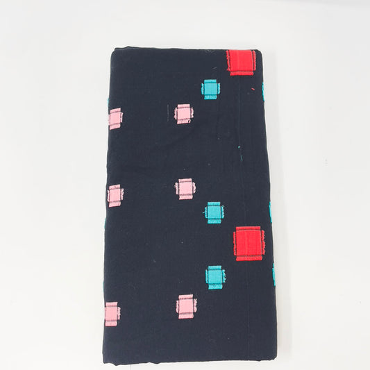 2.5 yd - Navy Faux Mended Patch Fabric