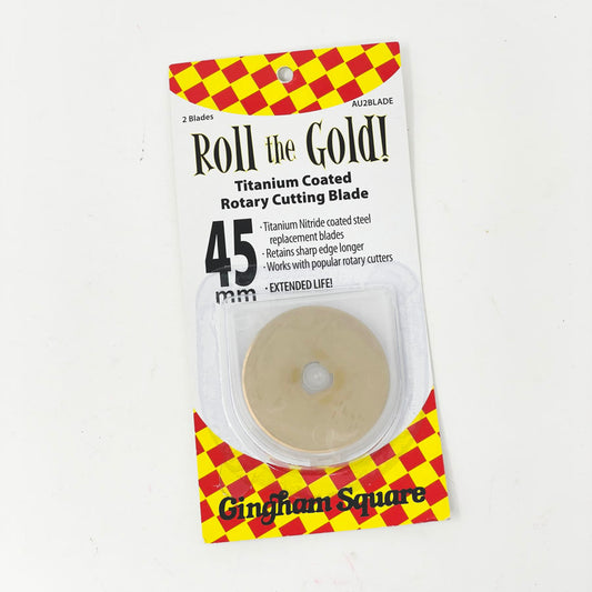Gingham Square Roll the Gold Rotary Cutting Blades - 45mm