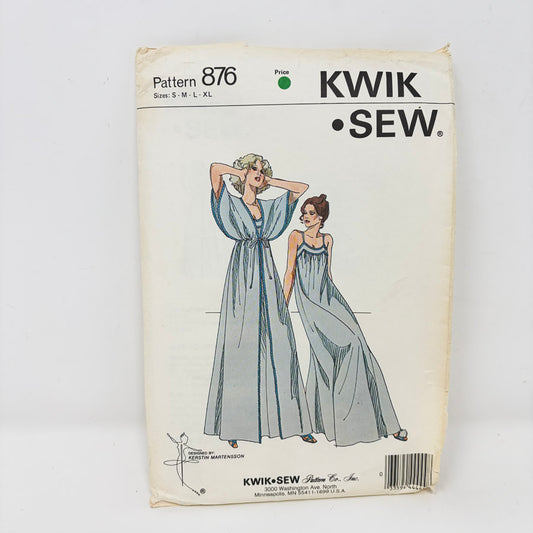 1970's Kwik-Sew 876 Dress (S-XL) Sewing Pattern