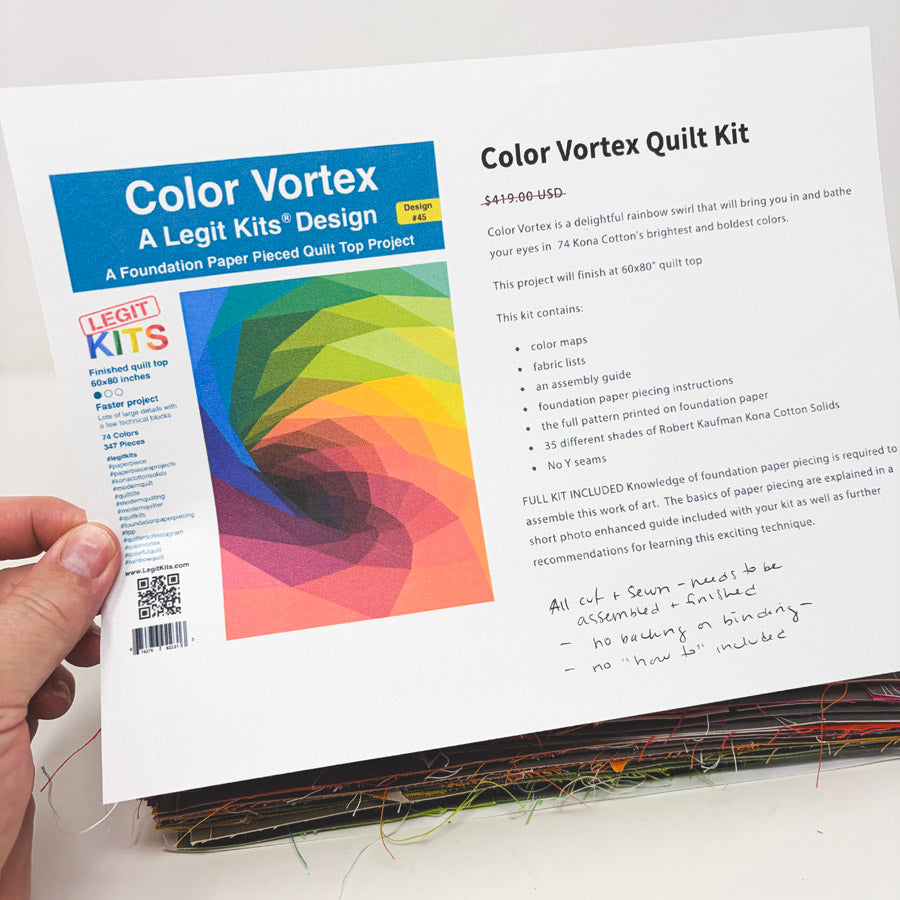 Legit Kits Color Vortex Quilt Kit – Work in Progress