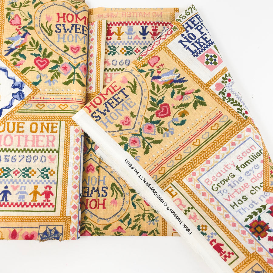 1 yd - Tan Sampler Fabric