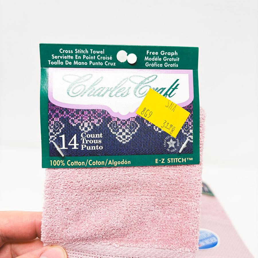 Charles Craft 14 Count Rose Stitch Border Hand Towels