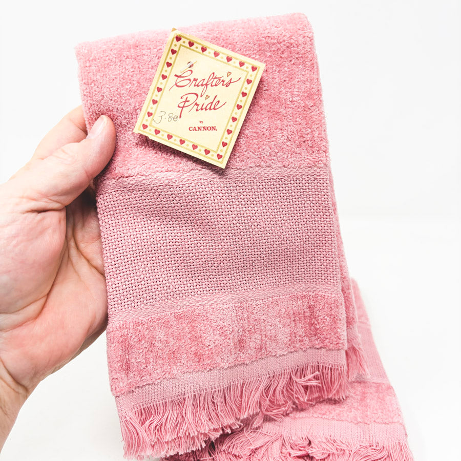 Crafter's Pride Pink Stitch Border Hand Towels