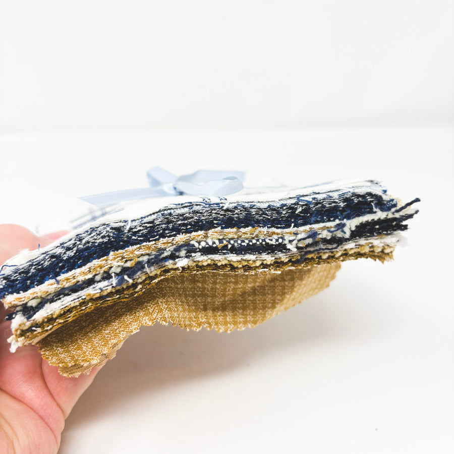 Navy & Tan 2018 Mystery Block from Fat Quarter Shop