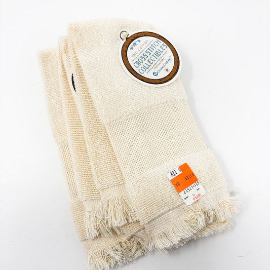 Charles Craft Off White 14 Ct. Stitch Border Hand Towels