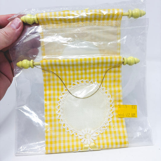 Yellow Gingham Aida Hanging Banner