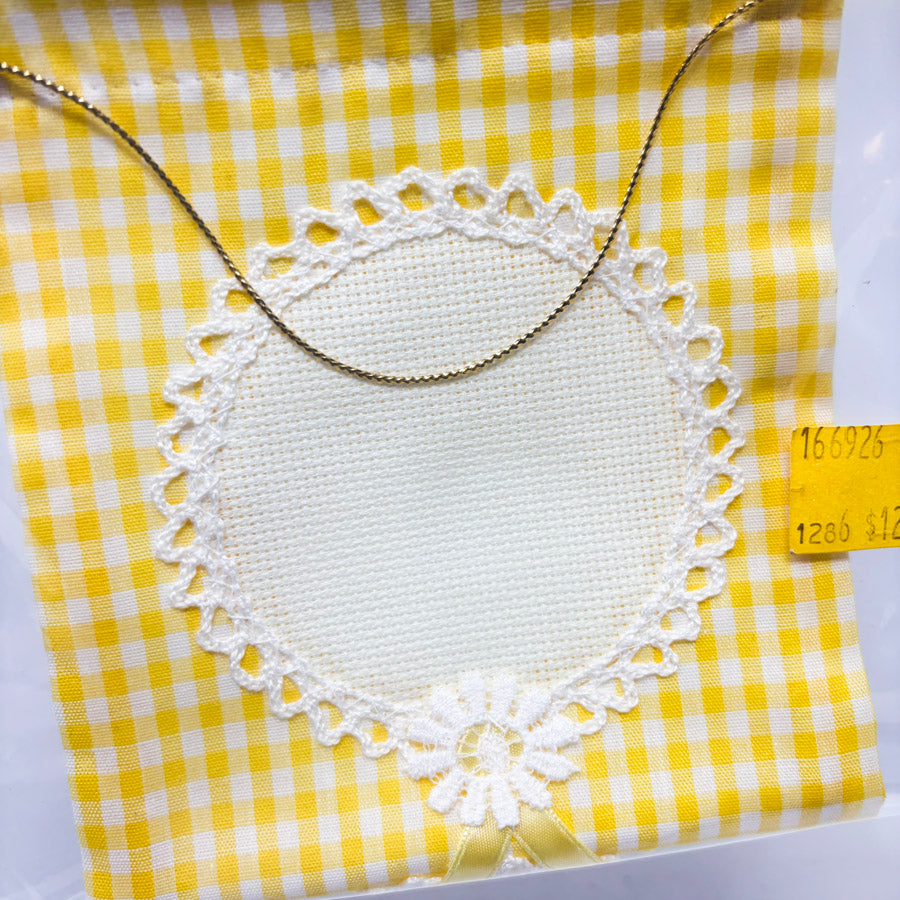 Yellow Gingham Aida Hanging Banner