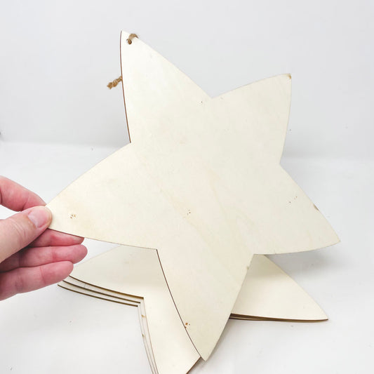 Wood Star Shaped Sign with Hanger (1)