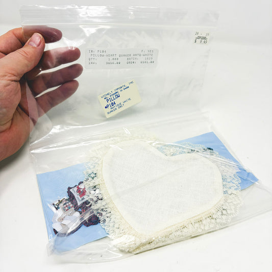 Lace Trimmed Quaker Heart Pillow - 28 ct.