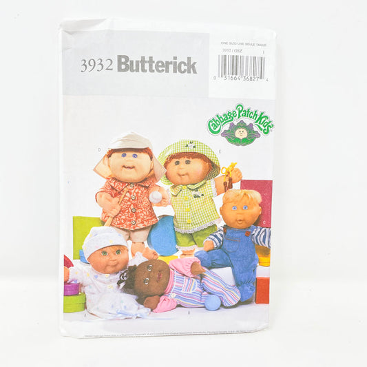 Butterick 3932 Sewing Pattern - Cabbage Patch Doll Clothing
