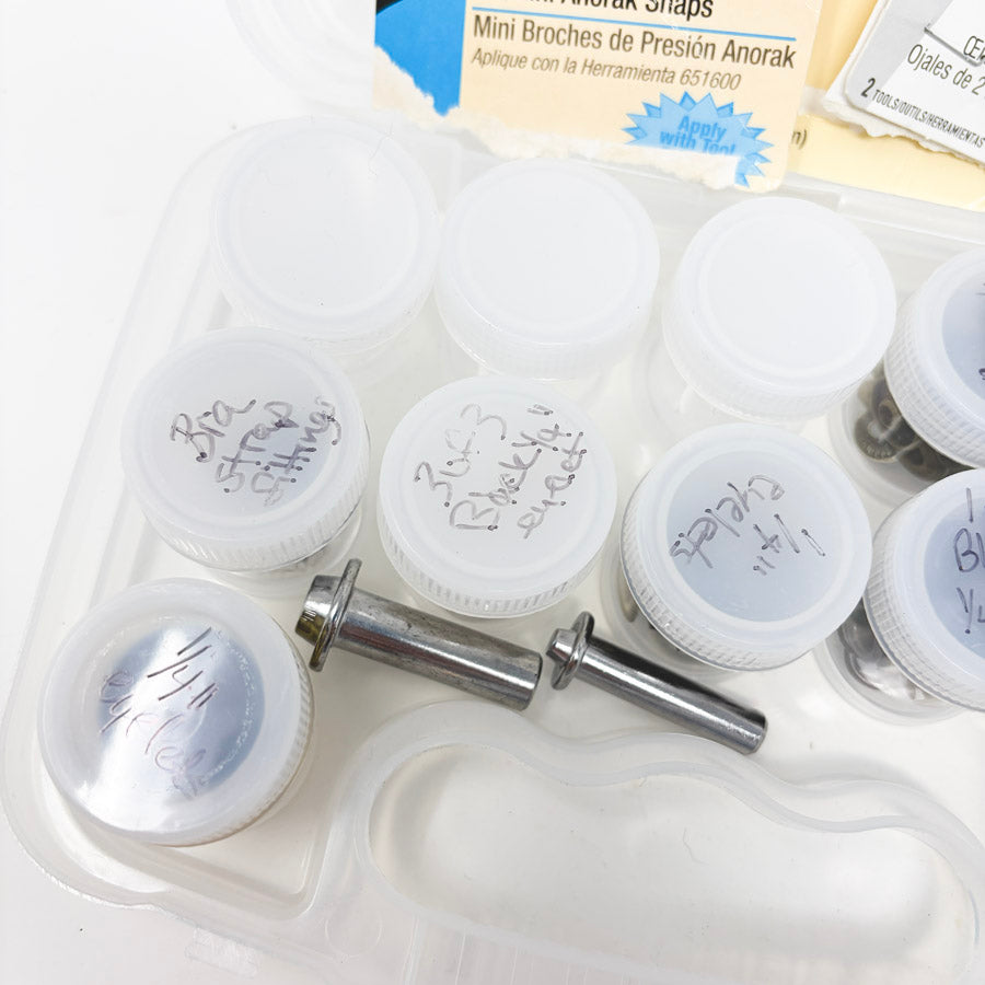 Case of Eyelets and Assorted Sewing Notions